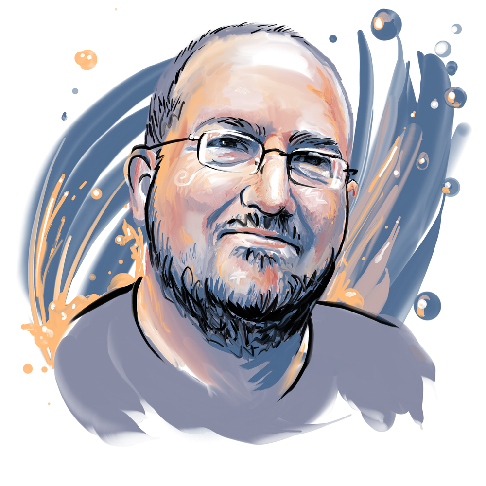 Illustrated Headshot Derek W Wyatt - Realtor Marketer